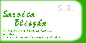 sarolta bliszka business card